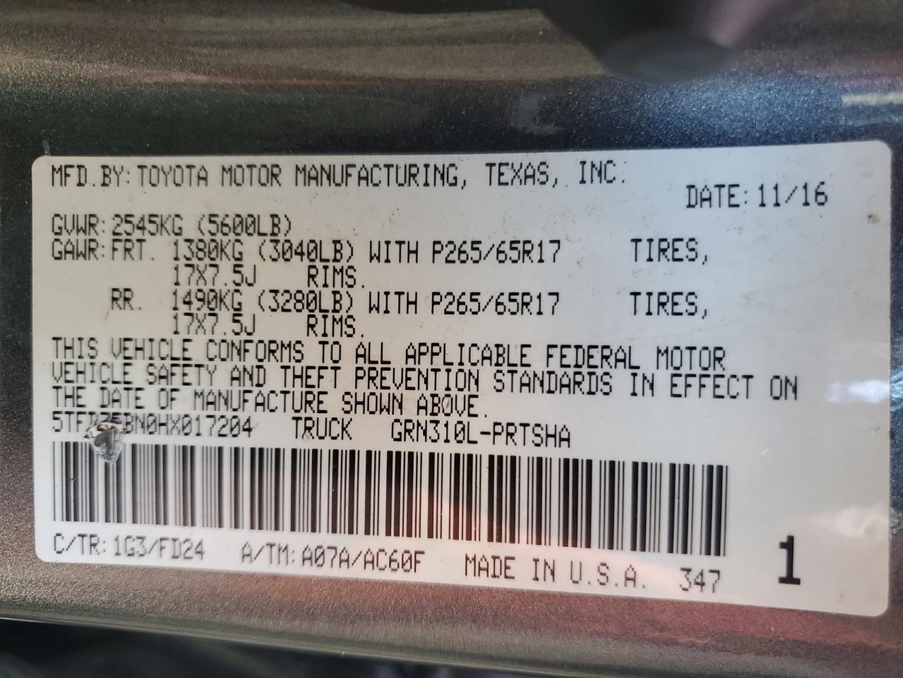 2017 Toyota Tacoma Double Cab VIN: 5TFDZ5BN0HX017204 Lot: 64027144
