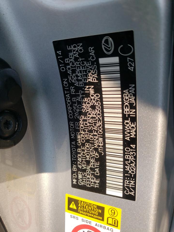 2014 Lexus Es 300H VIN: JTHBW1GG3E2055570 Lot: 63998434