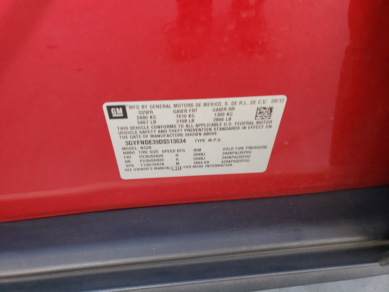 3GYFNDE39DS513634 2013 Cadillac Srx Performance Collection