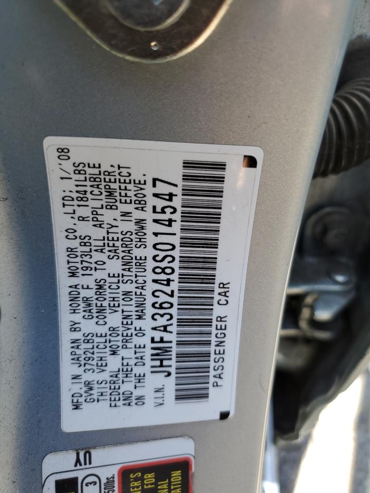 2008 Honda Civic Hybrid VIN: JHMFA36248S014547 Lot: 61667304