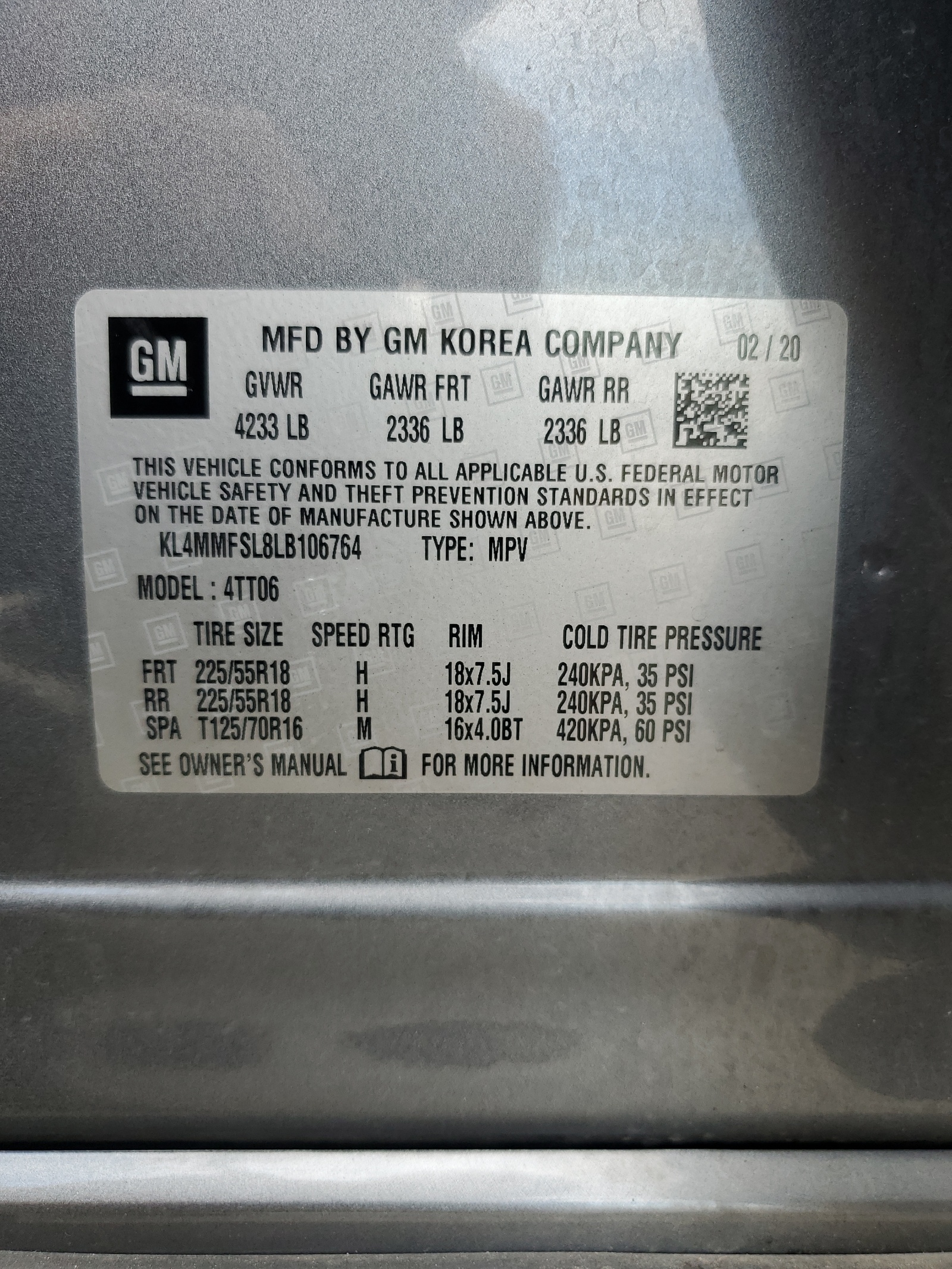 KL4MMFSL8LB106764 2020 Buick Encore Gx Essence