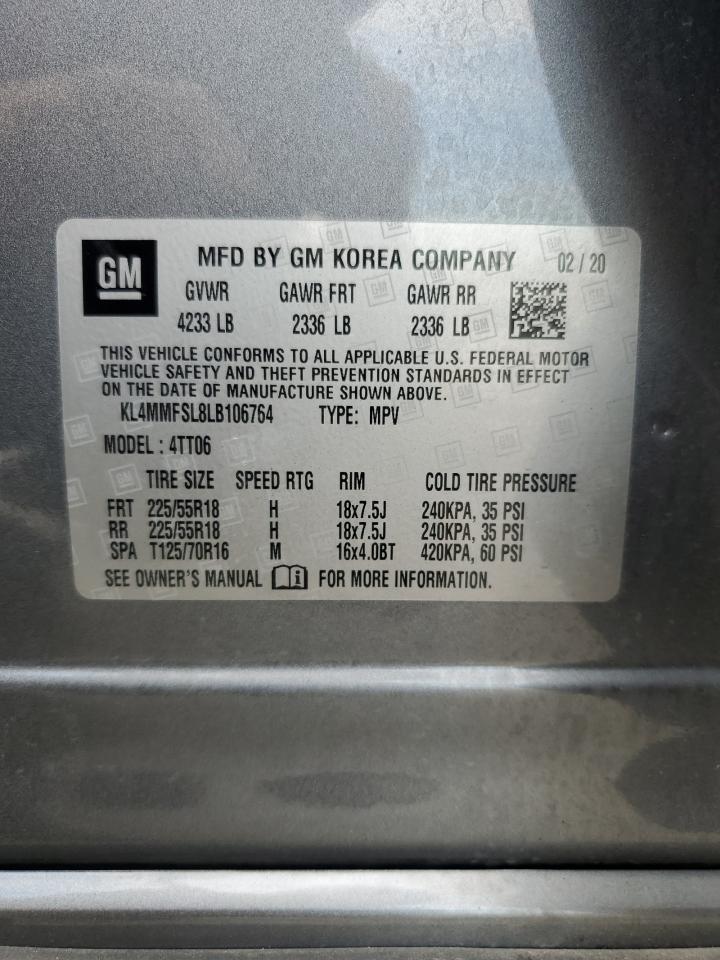 2020 Buick Encore Gx Essence VIN: KL4MMFSL8LB106764 Lot: 61558694