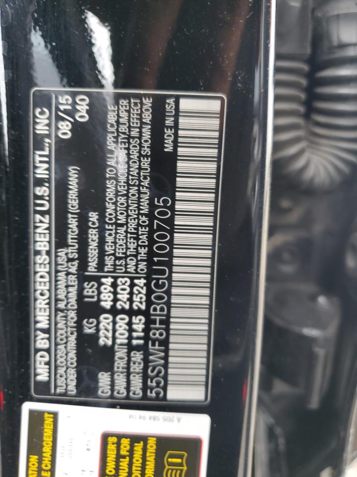 2016 Mercedes-Benz C 63 Amg-S VIN: 55SWF8HB0GU100705 Lot: 65183154