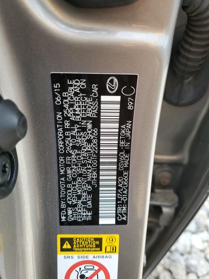 2015 Lexus Es 350 VIN: JTHBK1GG1F2208766 Lot: 62877254