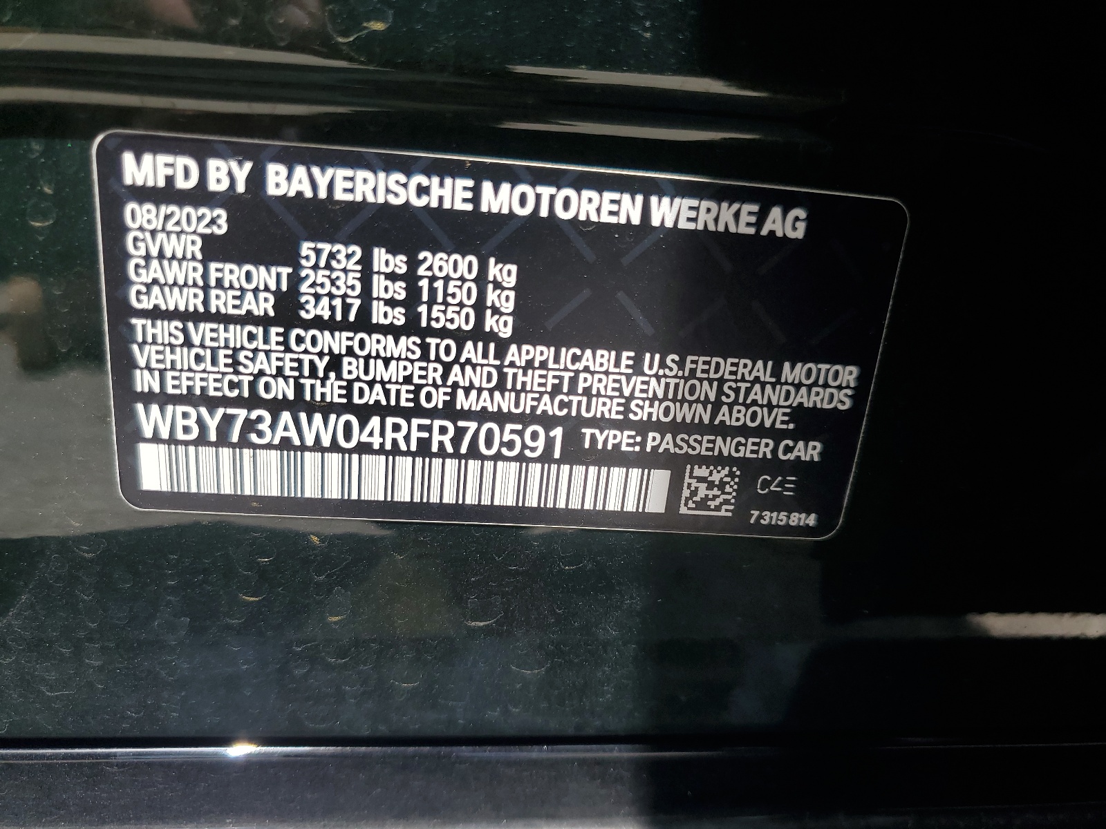 WBY73AW04RFR70591 2024 BMW I4 Edrive 40