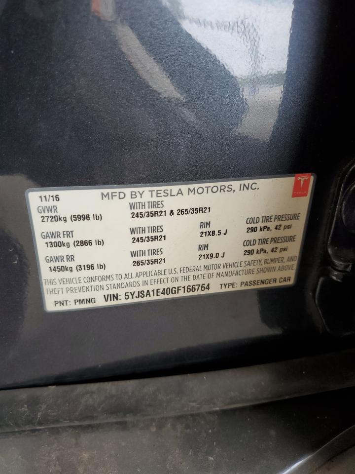 5YJSA1E40GF166764 2016 Tesla Model S