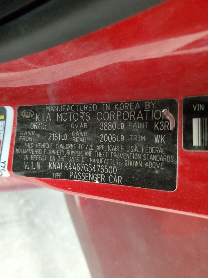 2016 Kia Forte Lx VIN: KNAFK4A67G5476500 Lot: 63672564