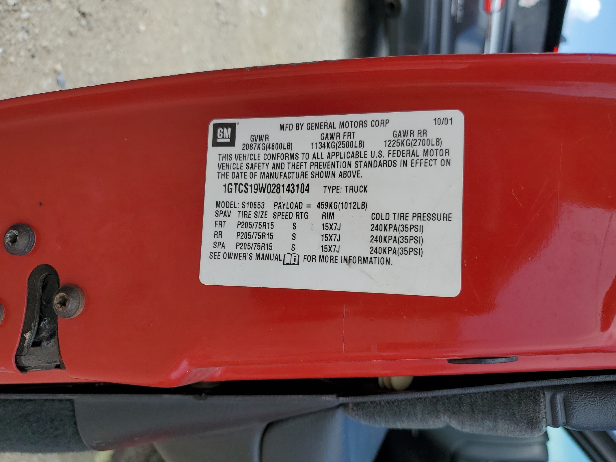 1GTCS19W028143104 2002 GMC Sonoma