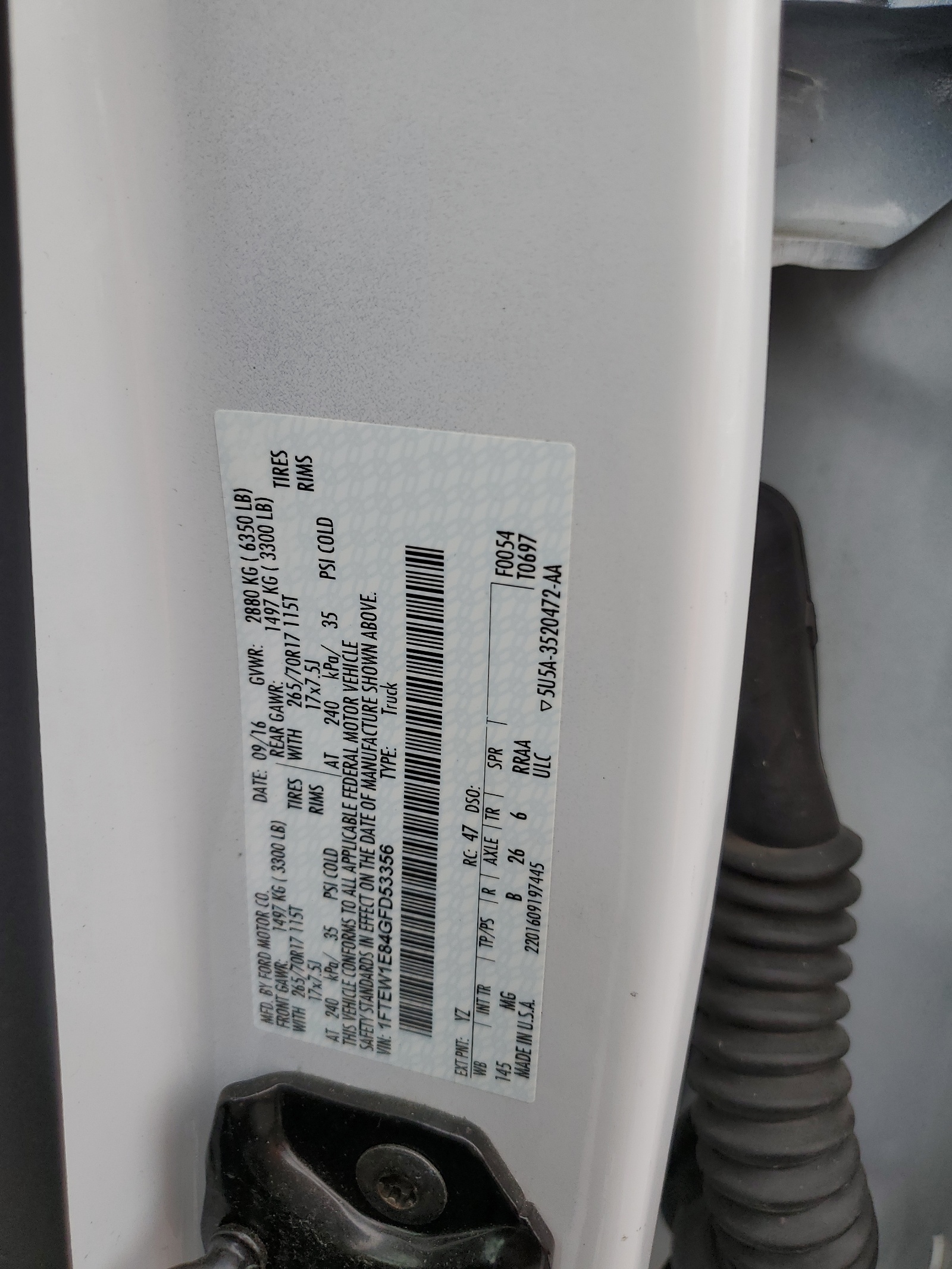 1FTEW1E84GFD53356 2016 Ford F150 Supercrew