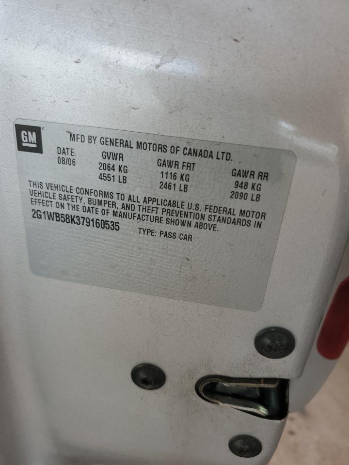 2007 Chevrolet Impala Ls VIN: 2G1WB58K379160535 Lot: 61859824