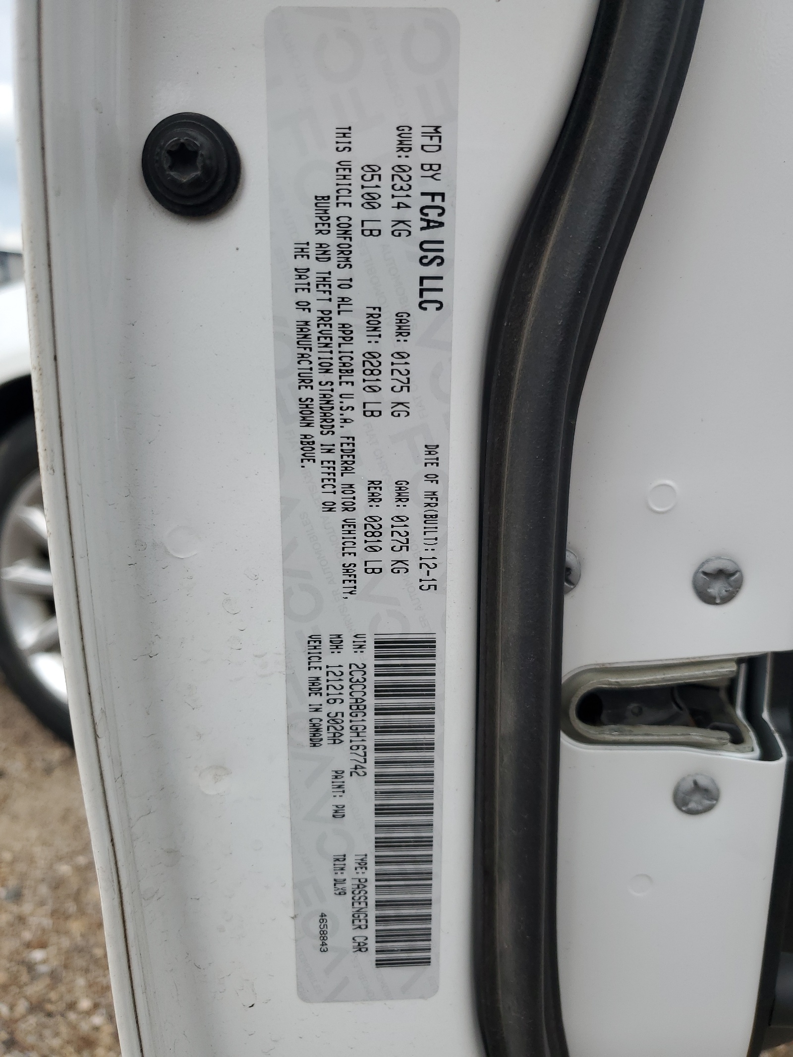 2C3CCABG1GH167742 2016 Chrysler 300 S