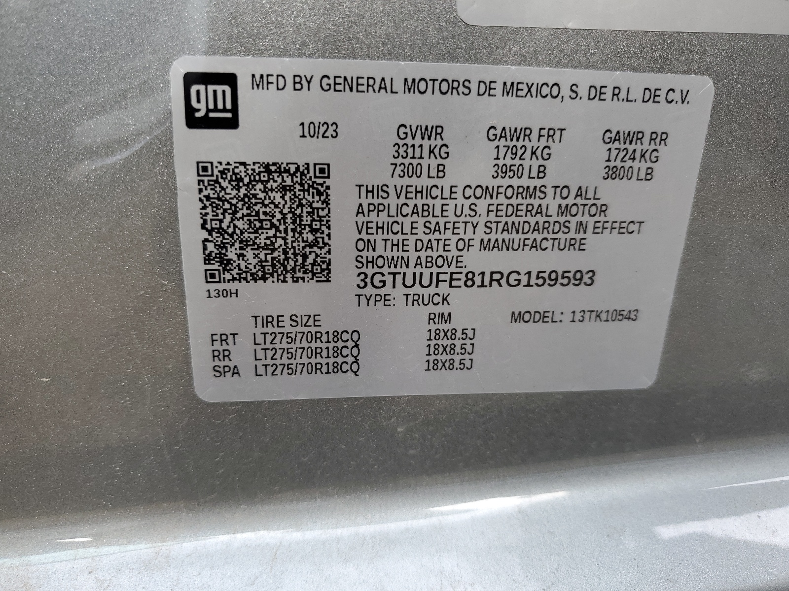 3GTUUFE81RG159593 2024 GMC Sierra K1500 At4X