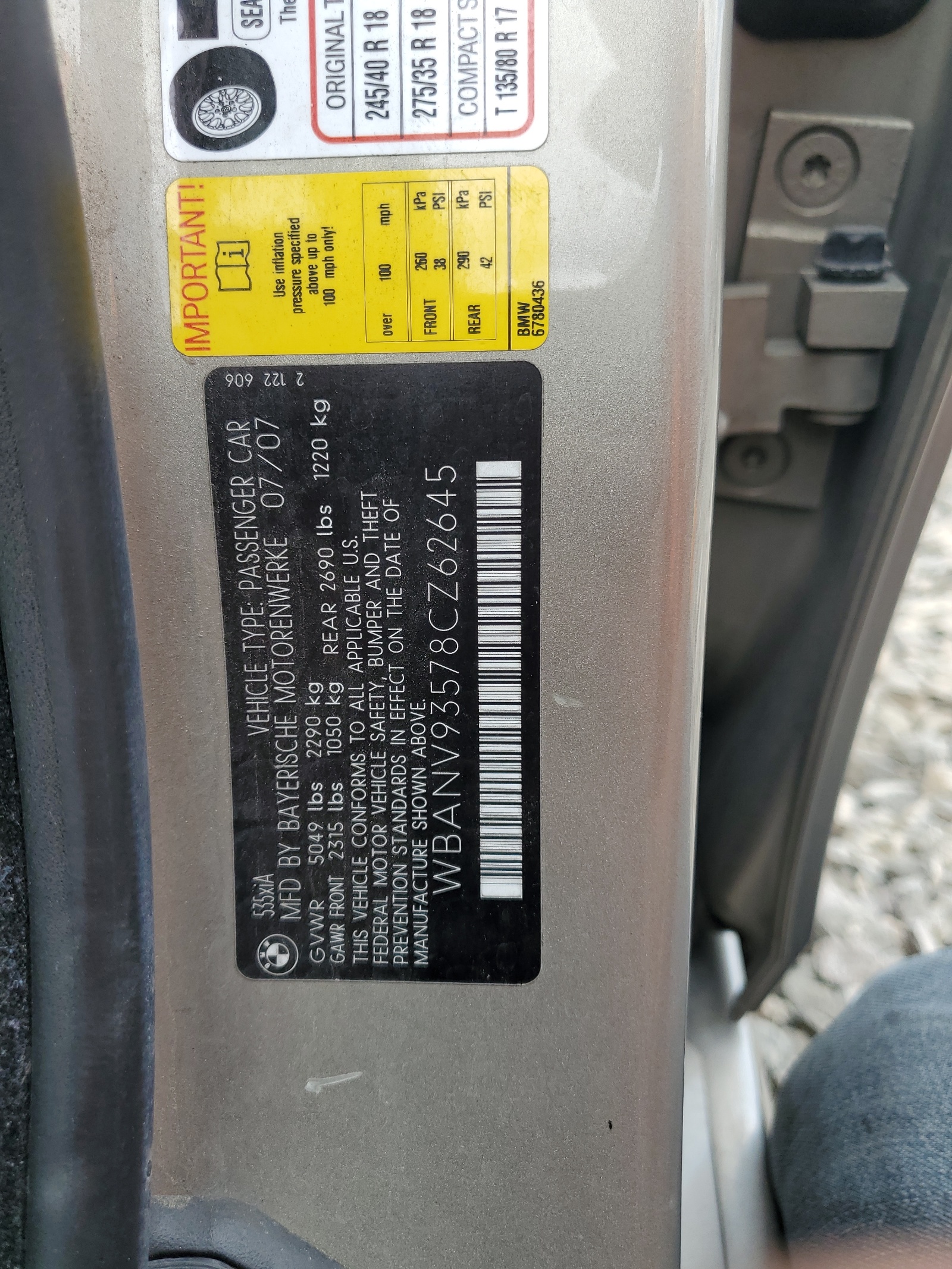 WBANV93578CZ62645 2008 BMW 535 Xi