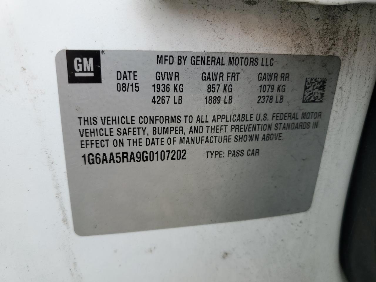 2016 Cadillac Ats VIN: 1G6AA5RA9G0107202 Lot: 64693394