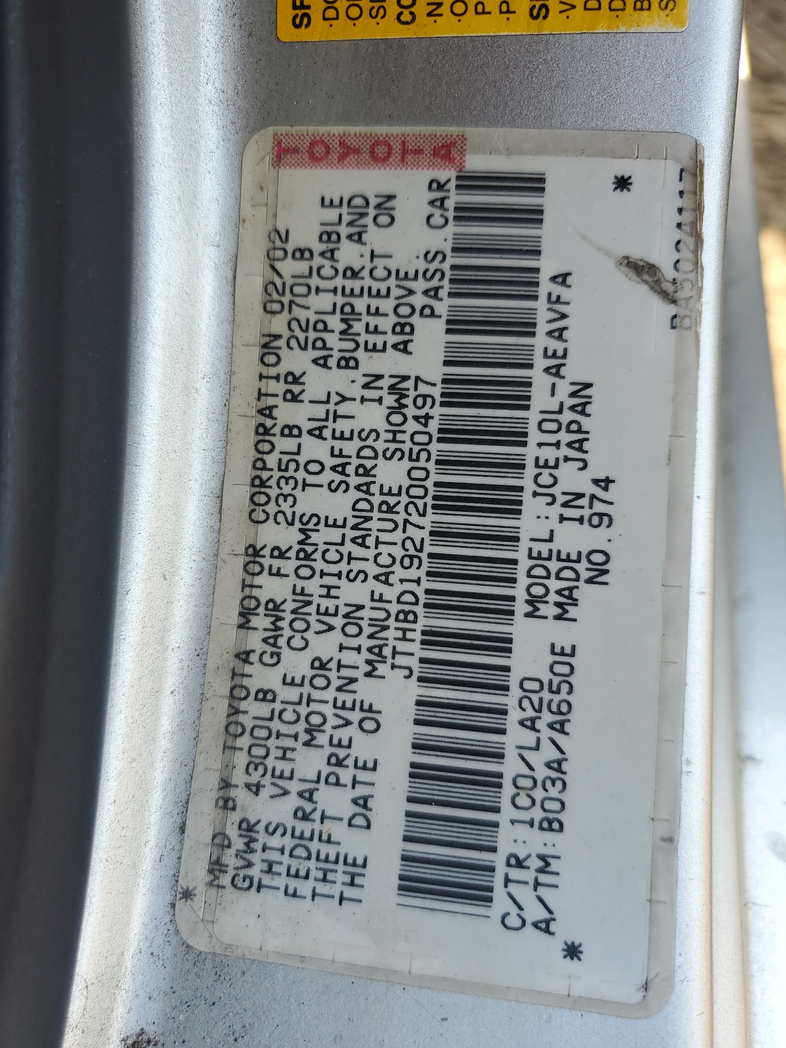 JTHBD192720050497 2002 Lexus Is 300