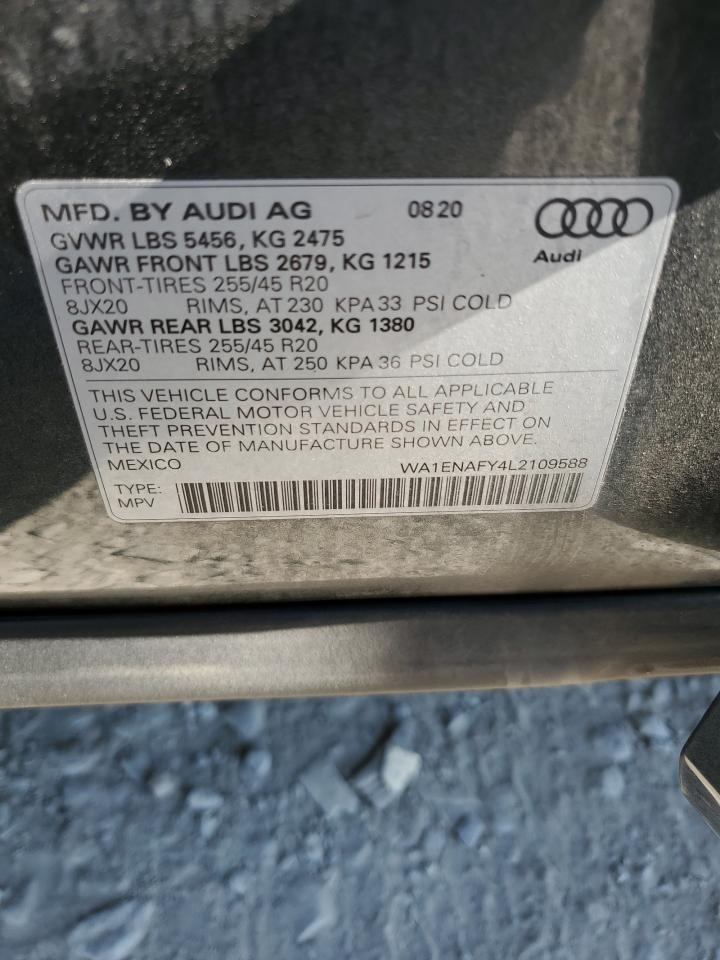 2020 Audi Q5 Titanium Premium Plus VIN: WA1ENAFY4L2109588 Lot: 63393214