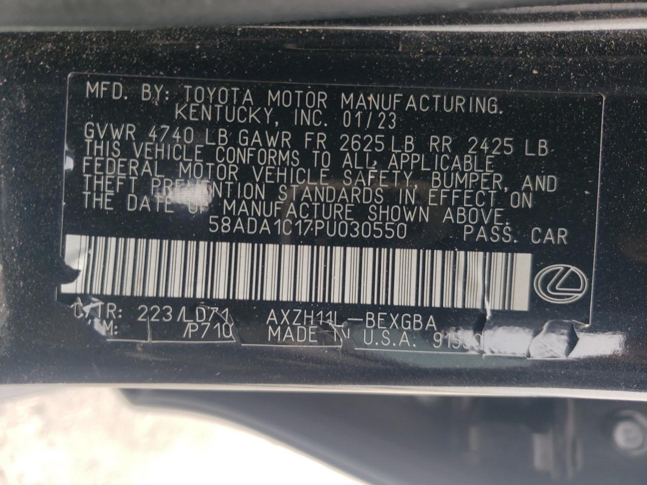 58ADA1C17PU030550 2023 Lexus Es 300H Base