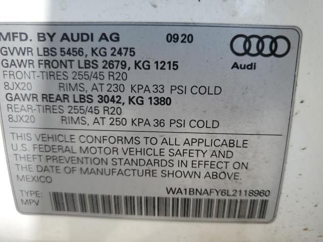 WA1BNAFY6L2118960 Audi Q5 PREMIUM 14