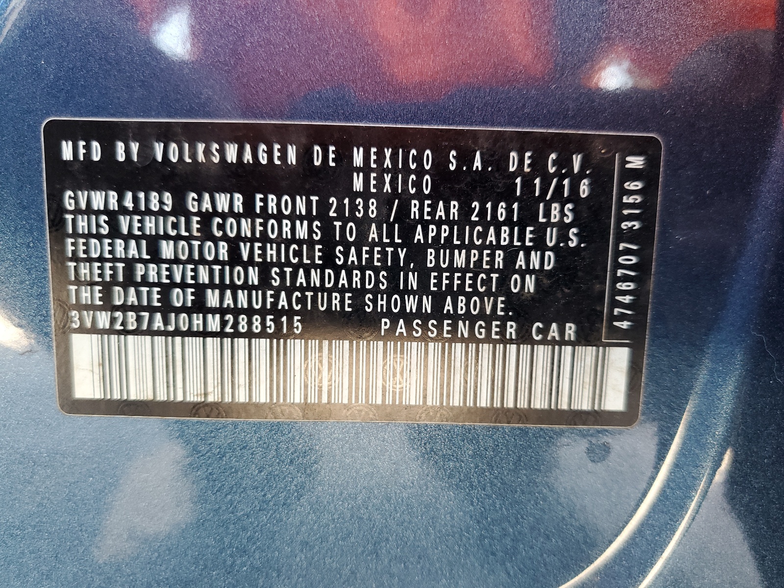 3VW2B7AJ0HM288515 2017 Volkswagen Jetta S