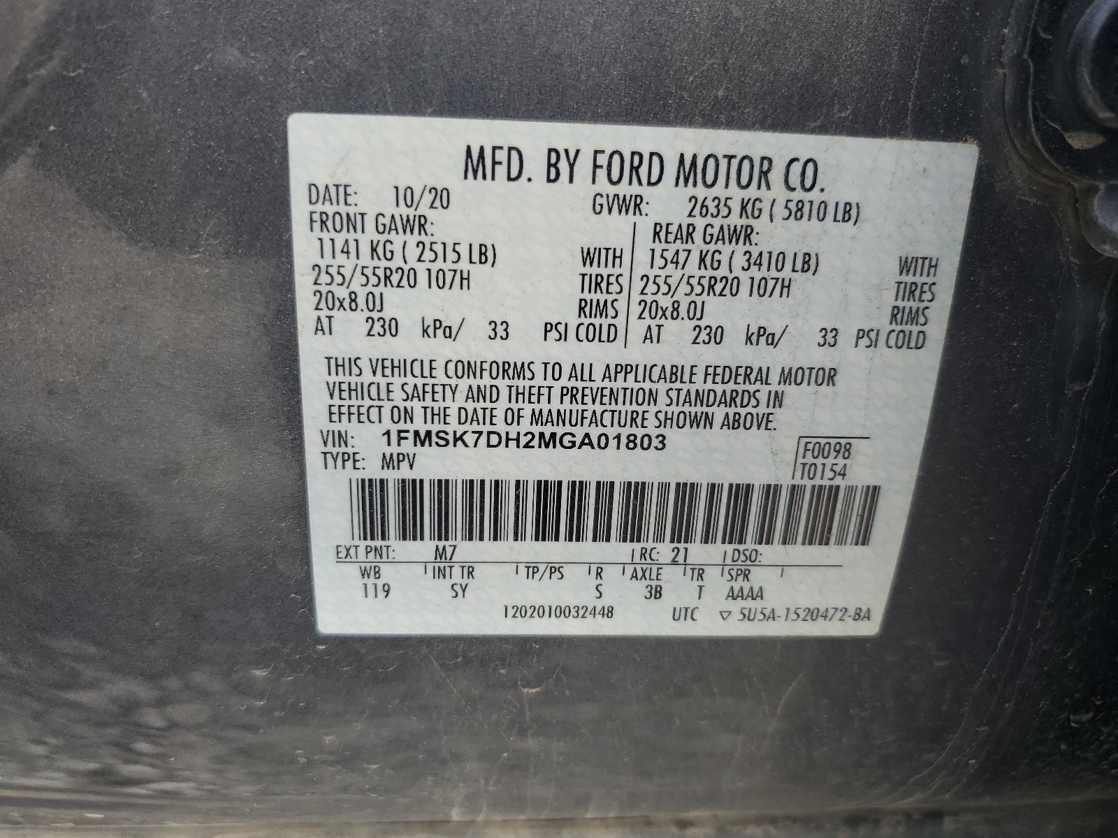 1FMSK7DH2MGA01803 2021 Ford Explorer Xlt