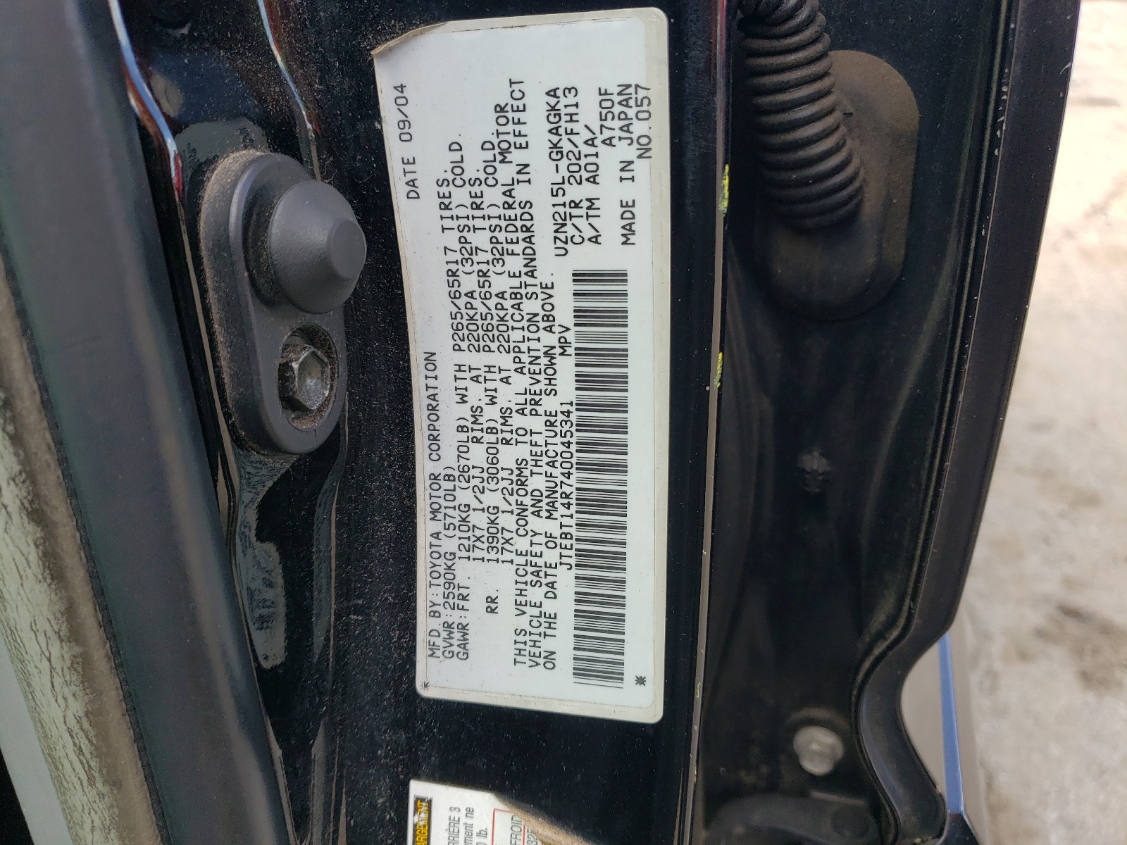 JTEBT14R740045341 2004 Toyota 4Runner Sr5