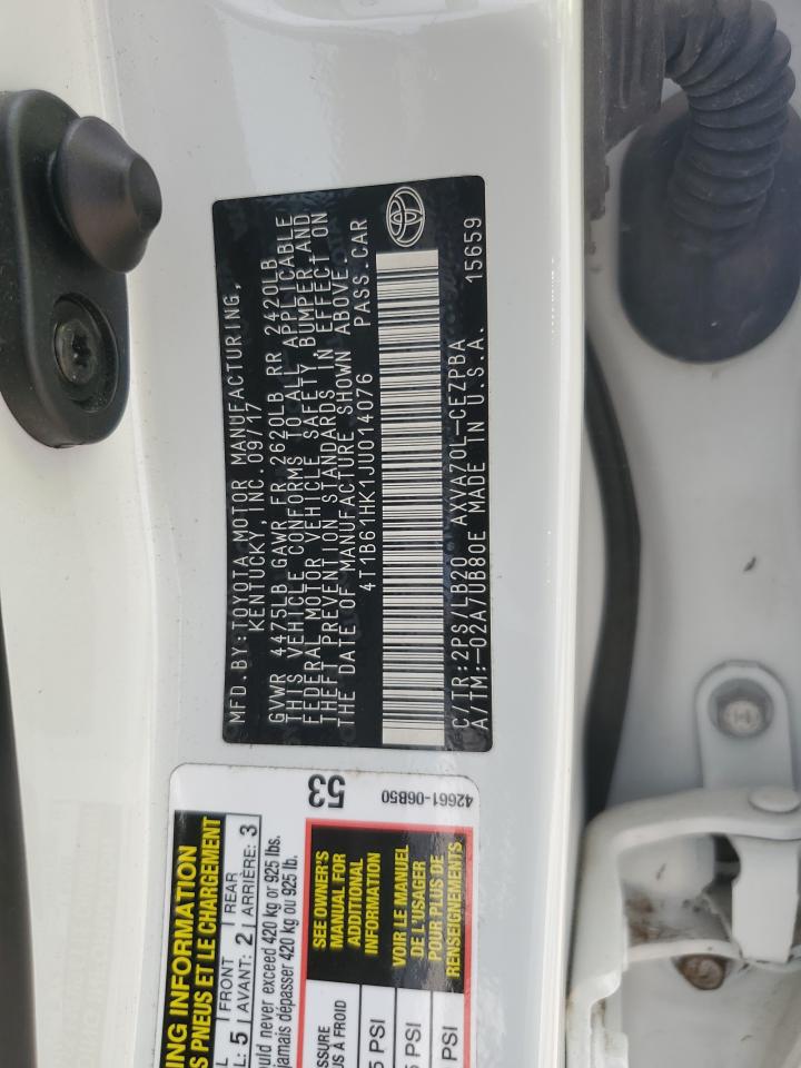 4T1B61HK1JU014076 2018 Toyota Camry Xse 4T1B61HK1JU014076 2018 Toyota Camry Xse