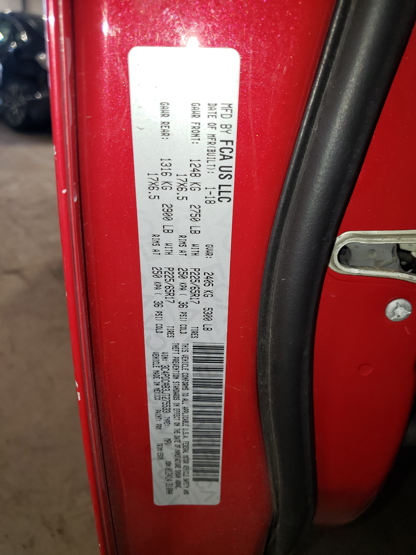 3C4PDCAB3JT275533 2018 Dodge Journey Se