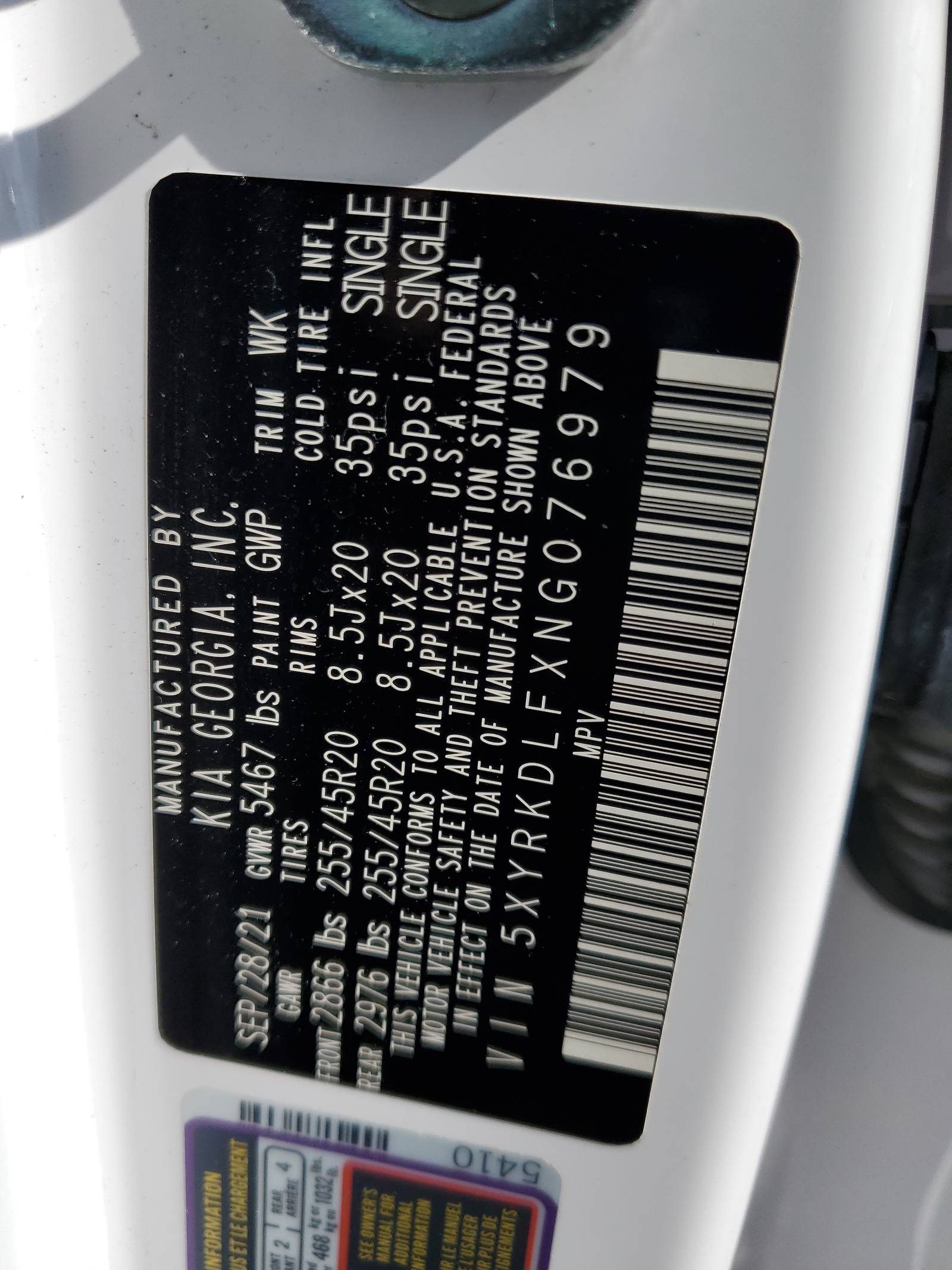 5XYRKDLFXNG076979 2022 Kia Sorento Sx