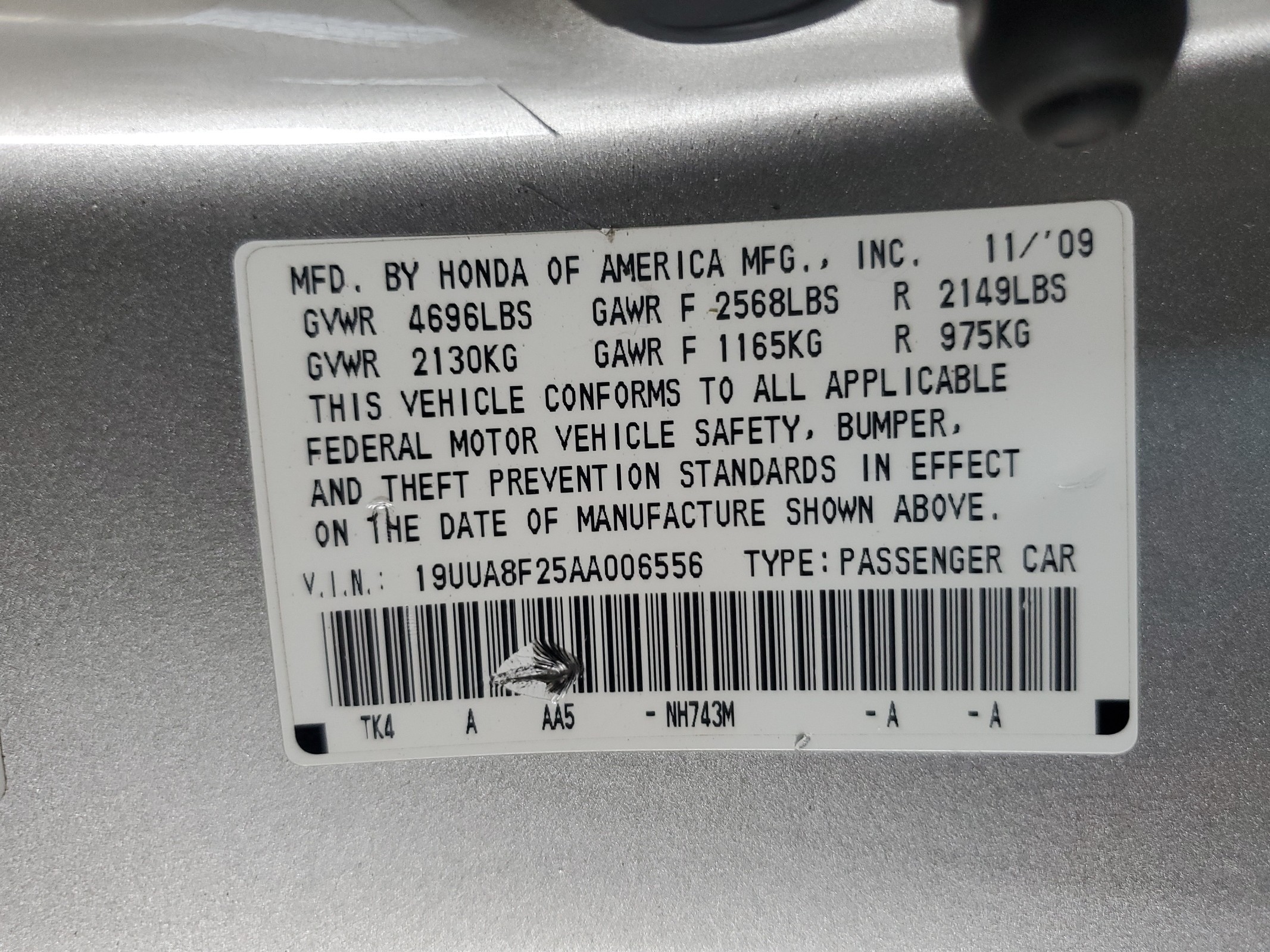 19UUA8F25AA006556 2010 Acura Tl