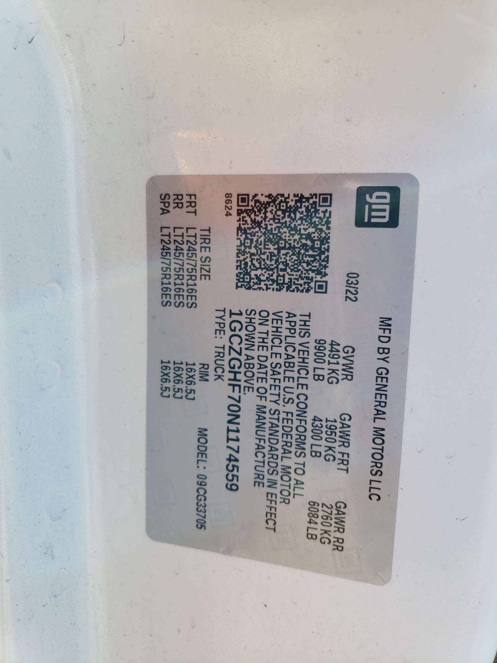 1GCZGHF70N1174559 2022 Chevrolet Express G3500