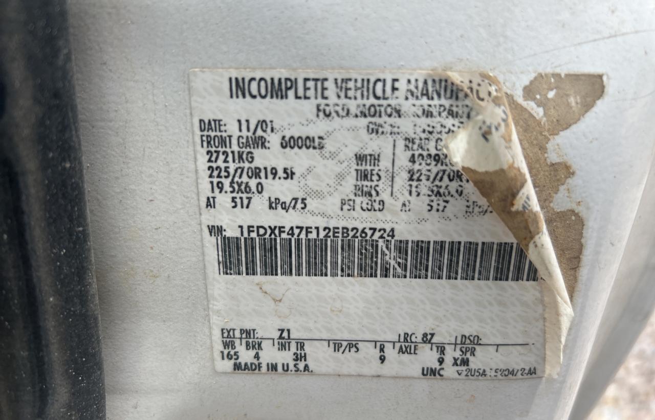 2002 Ford F450 Super Duty VIN: 1FDXF47F12EB26724 Lot: 65056974