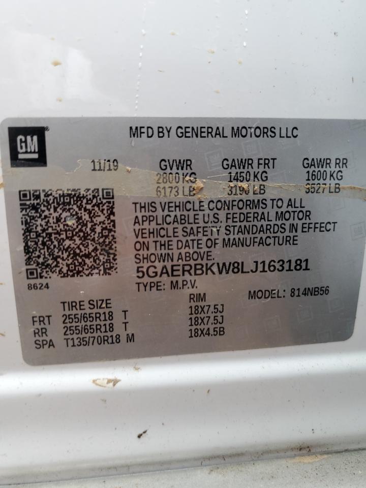 2020 Buick Enclave Essence VIN: 5GAERBKW8LJ163181 Lot: 63268084