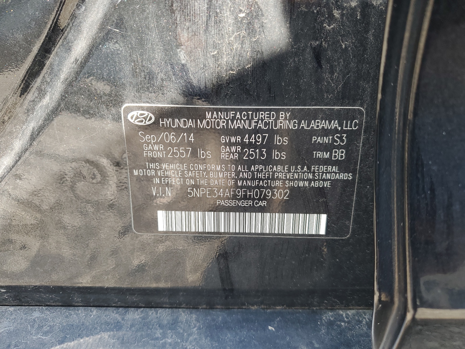 5NPE34AF9FH079302 2015 Hyundai Sonata Sport