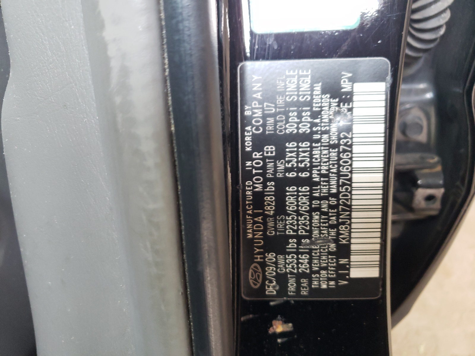 KM8JN72D57U606732 2007 Hyundai Tucson Se