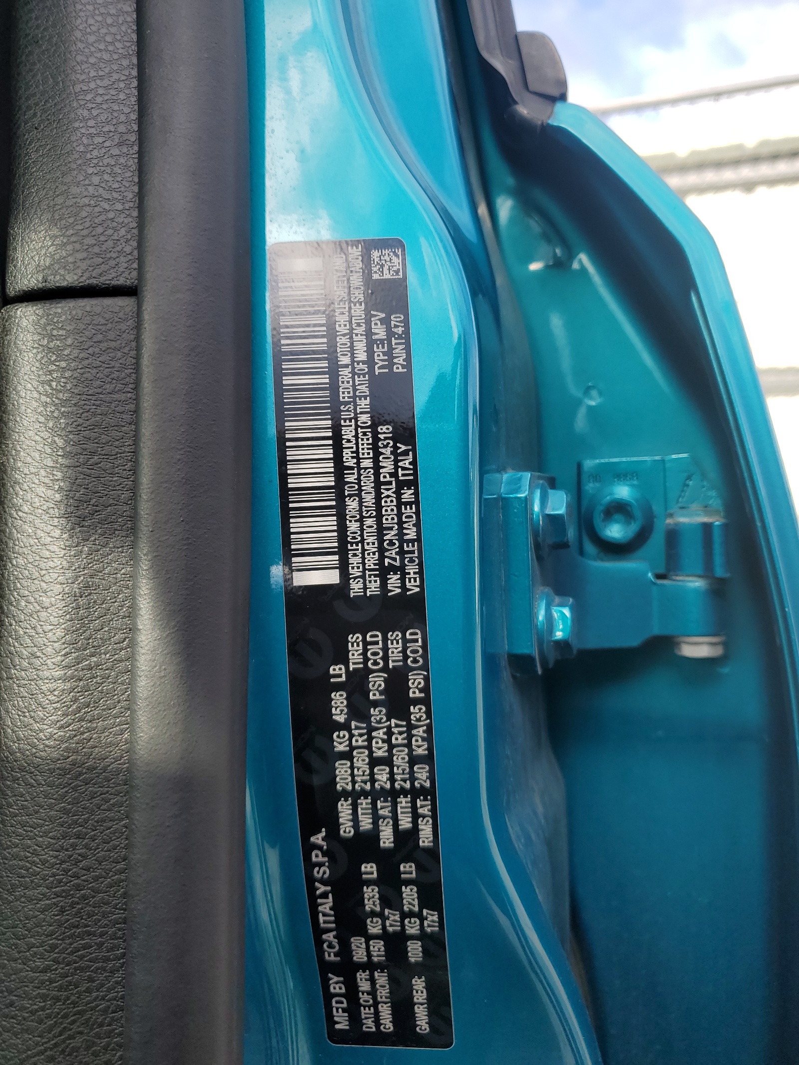 ZACNJBBBXLPM04318 2020 Jeep Renegade Latitude