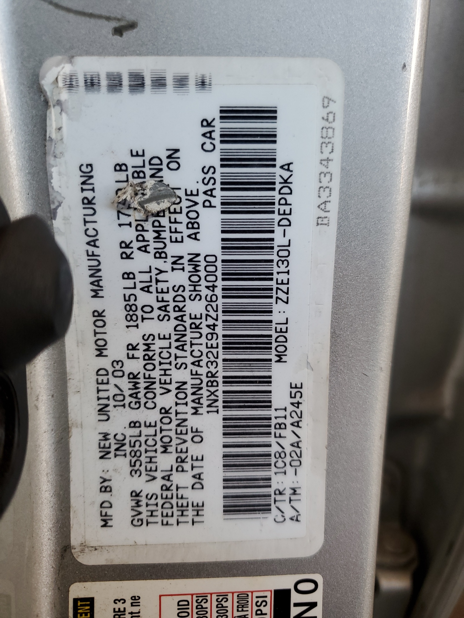 1NXBR32E94Z264000 2004 Toyota Corolla Ce