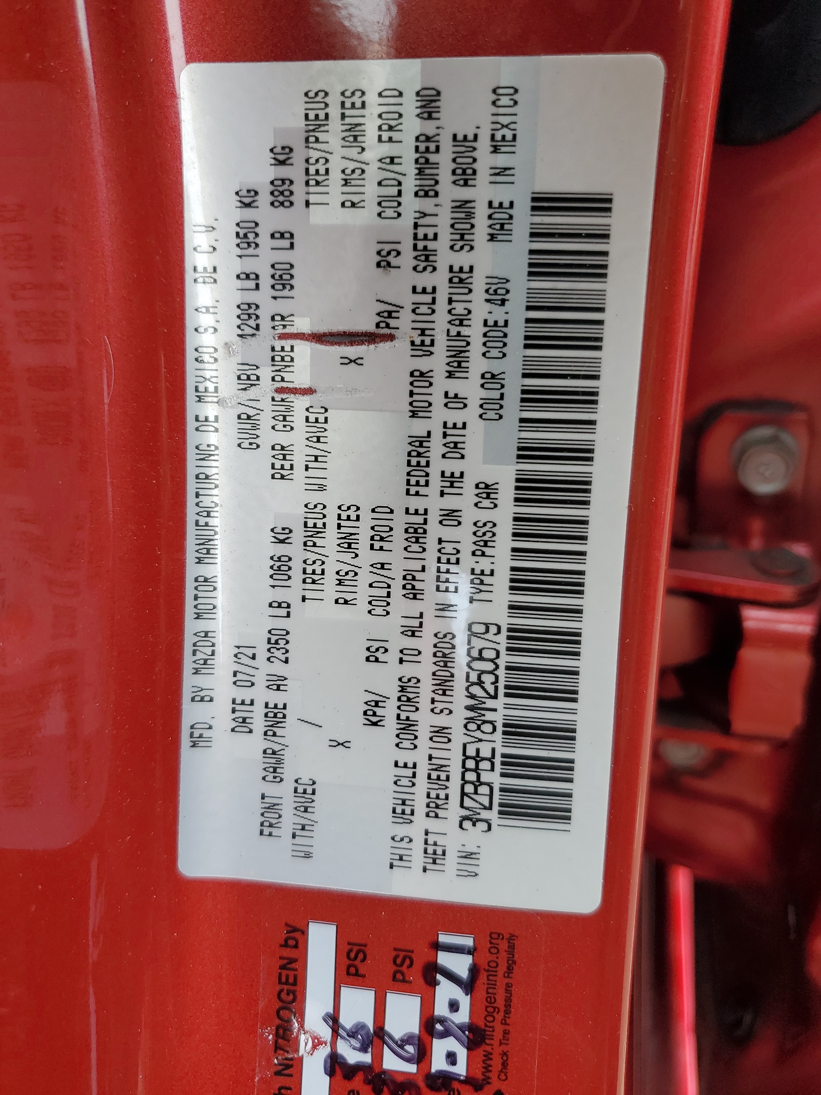 3MZBPBEY8MM250679 2021 Mazda 3 Premium Plus