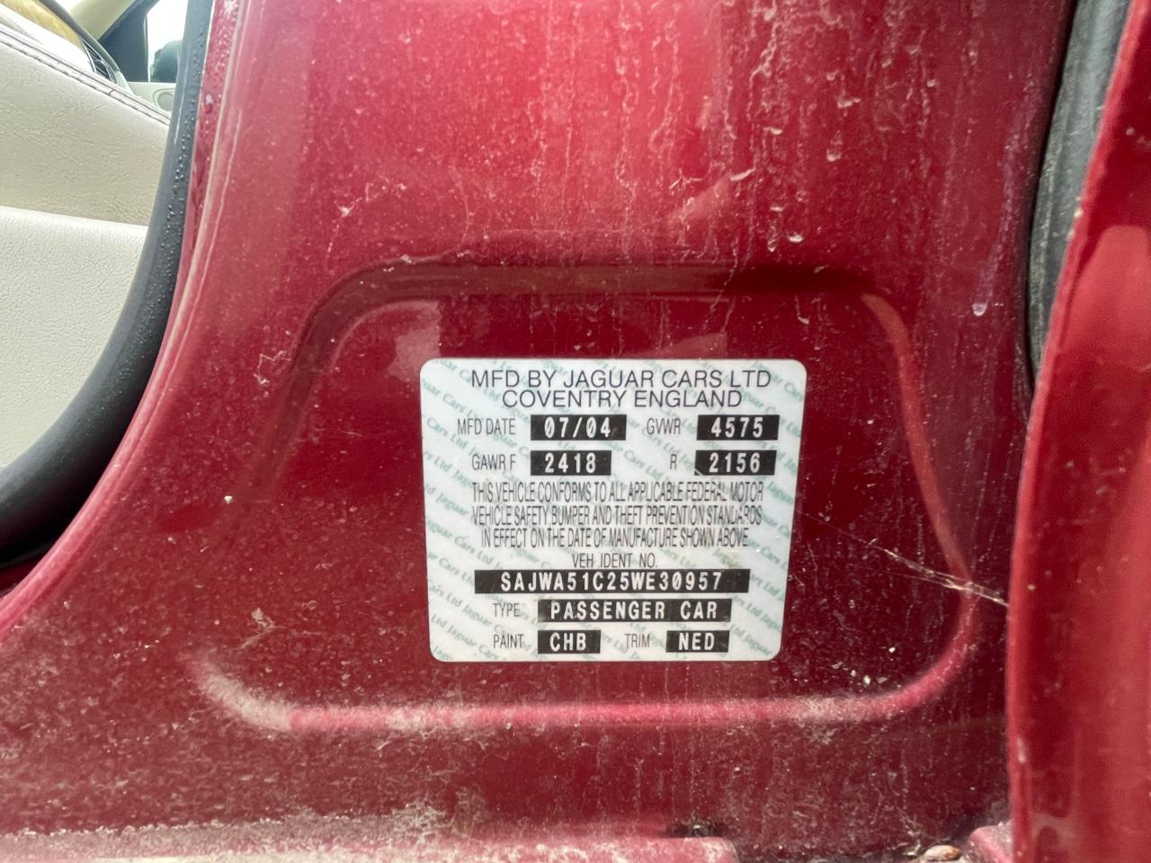 2005 Jaguar X-Type 3.0 VIN: SAJWA51C25WE30957 Lot: 65660504