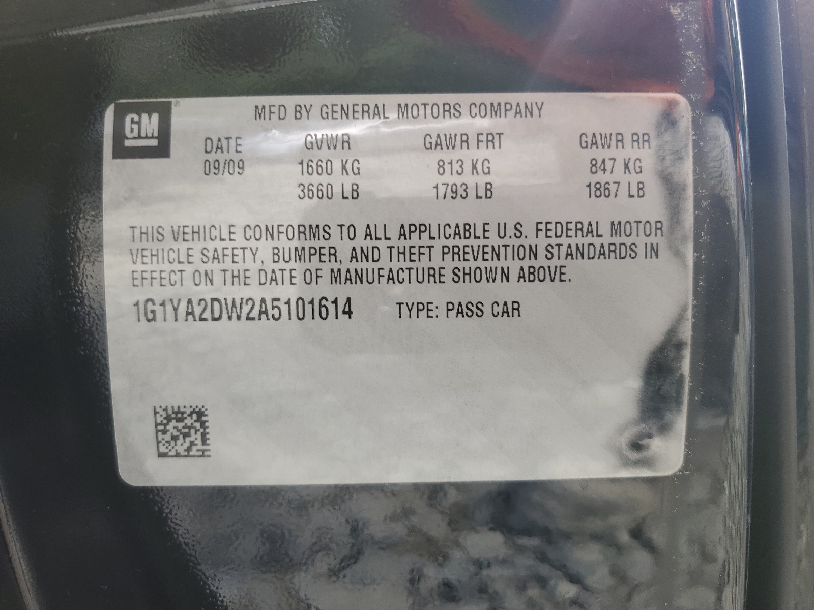 1G1YA2DW2A5101614 2010 Chevrolet Corvette