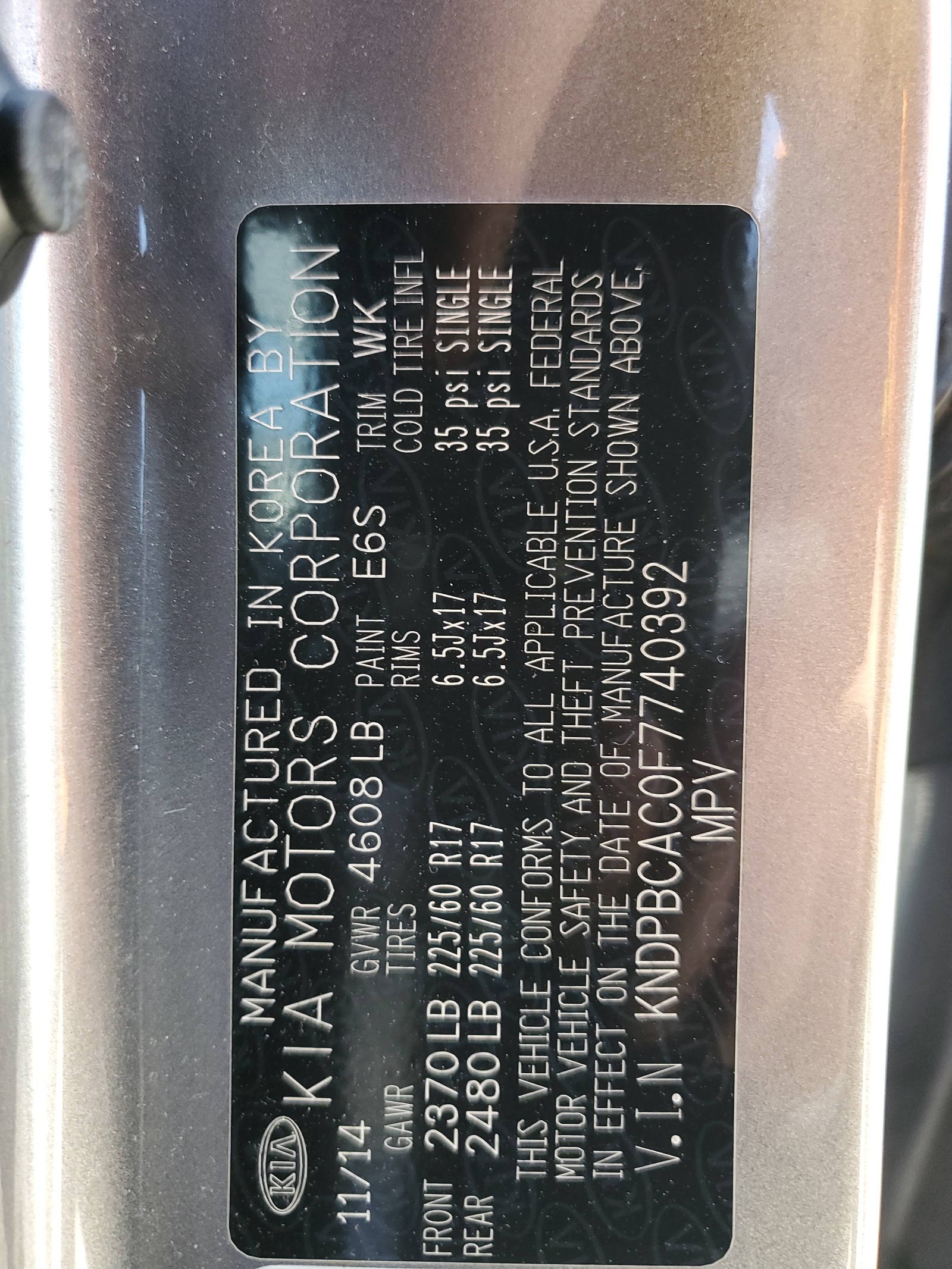 KNDPBCAC0F7740392 2015 Kia Sportage Lx