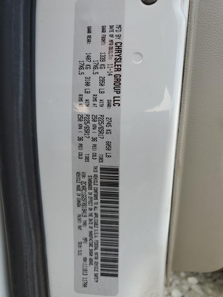 2015 Chrysler Town & Country Limited Platinum VIN: 2C4RC1GG5FR618419 Lot: 63665244