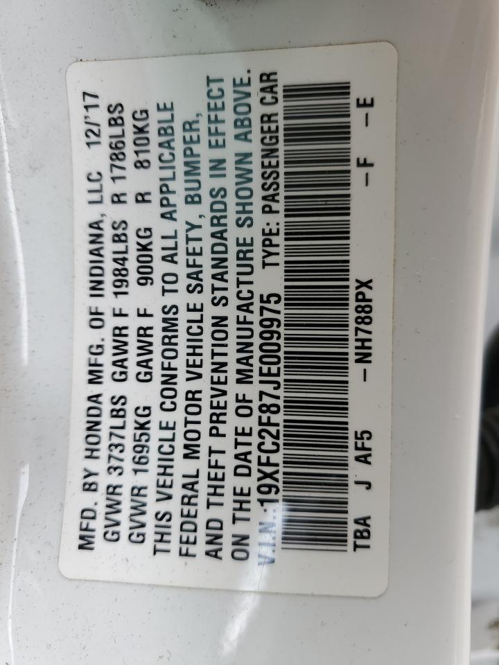 2018 Honda Civic Ex VIN: 19XFC2F87JE009975 Lot: 64112654