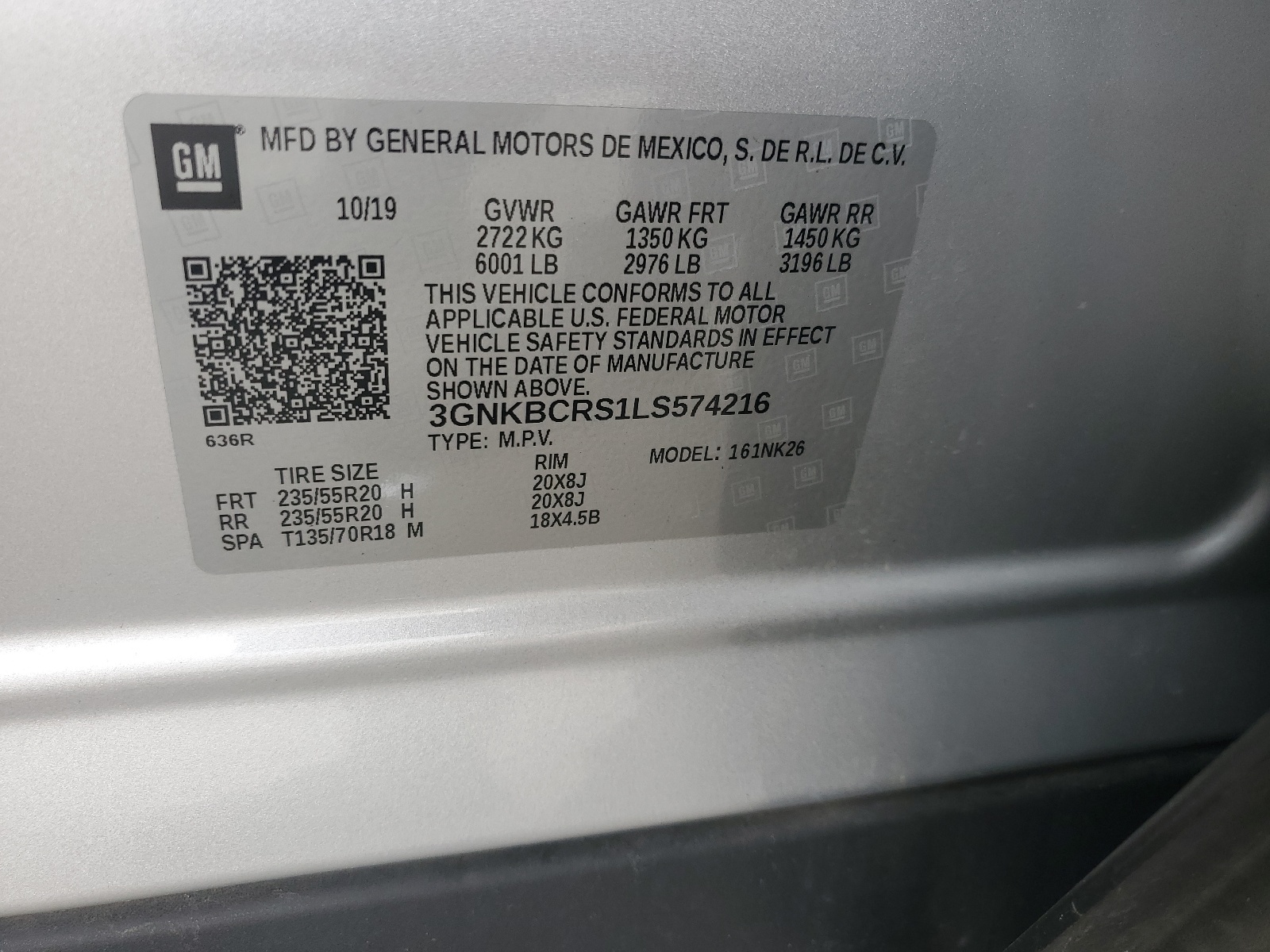 3GNKBCRS1LS574216 2020 Chevrolet Blazer 2Lt