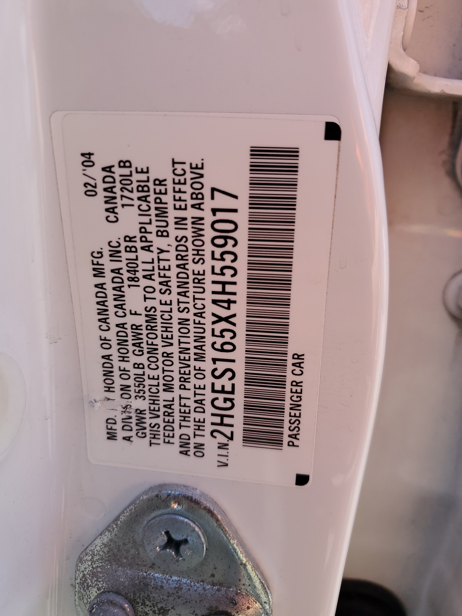 2HGES165X4H559017 2004 Honda Civic Lx