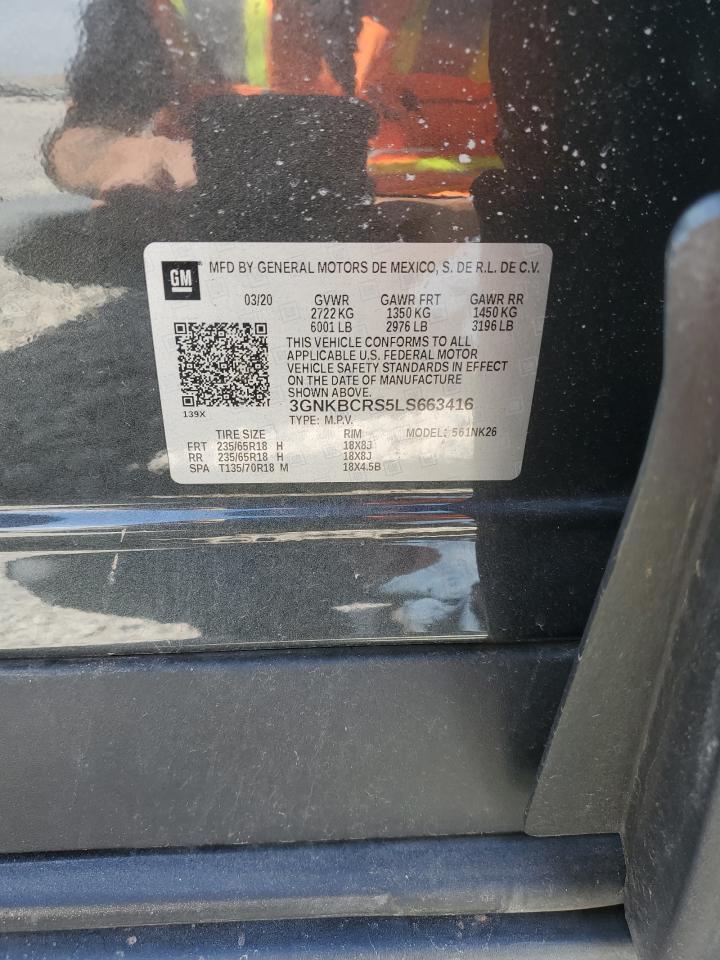 2020 Chevrolet Blazer 2Lt VIN: 3GNKBCRS5LS663416 Lot: 64219574