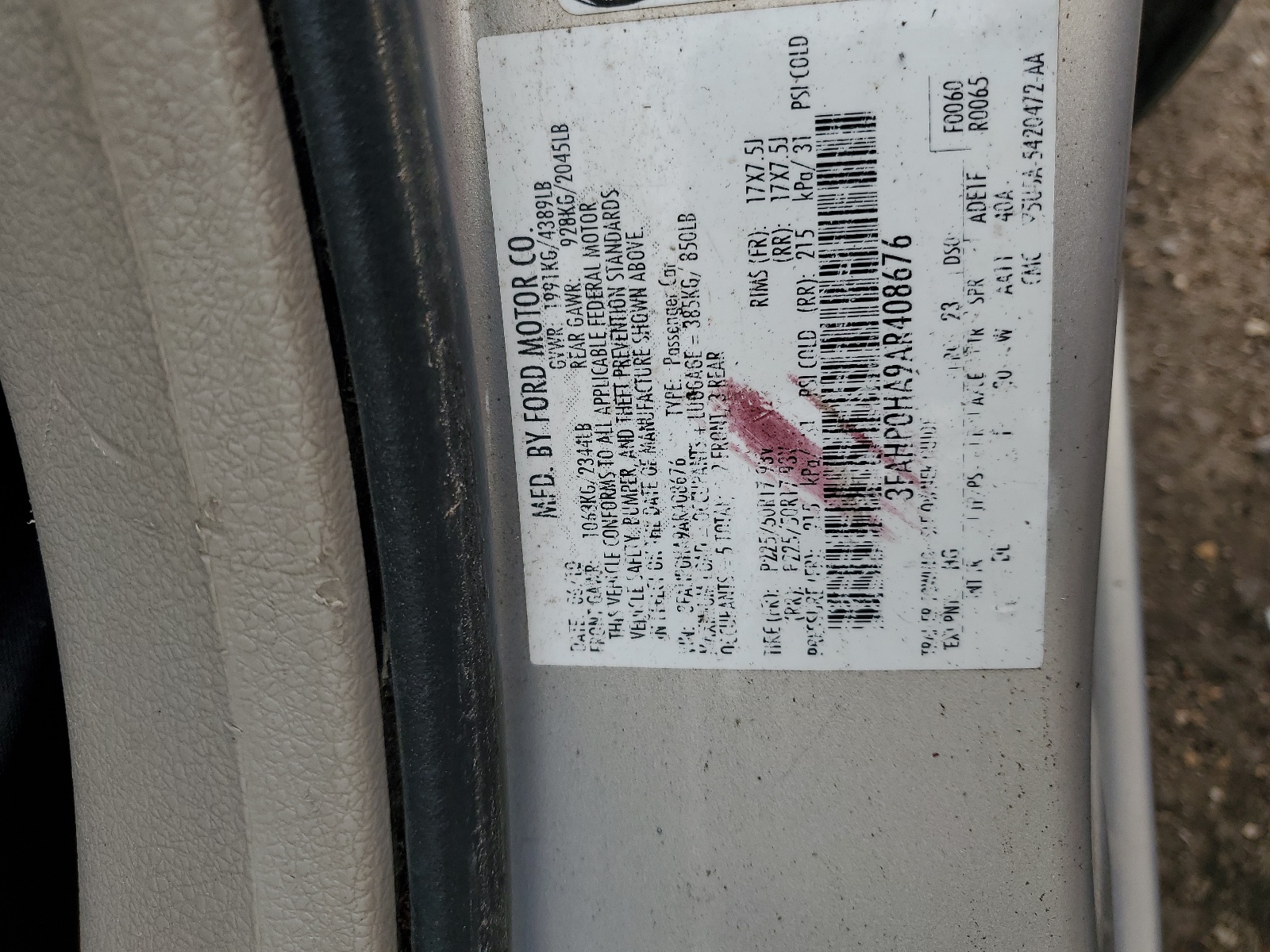 3FAHP0HA9AR408676 2010 Ford Fusion Se