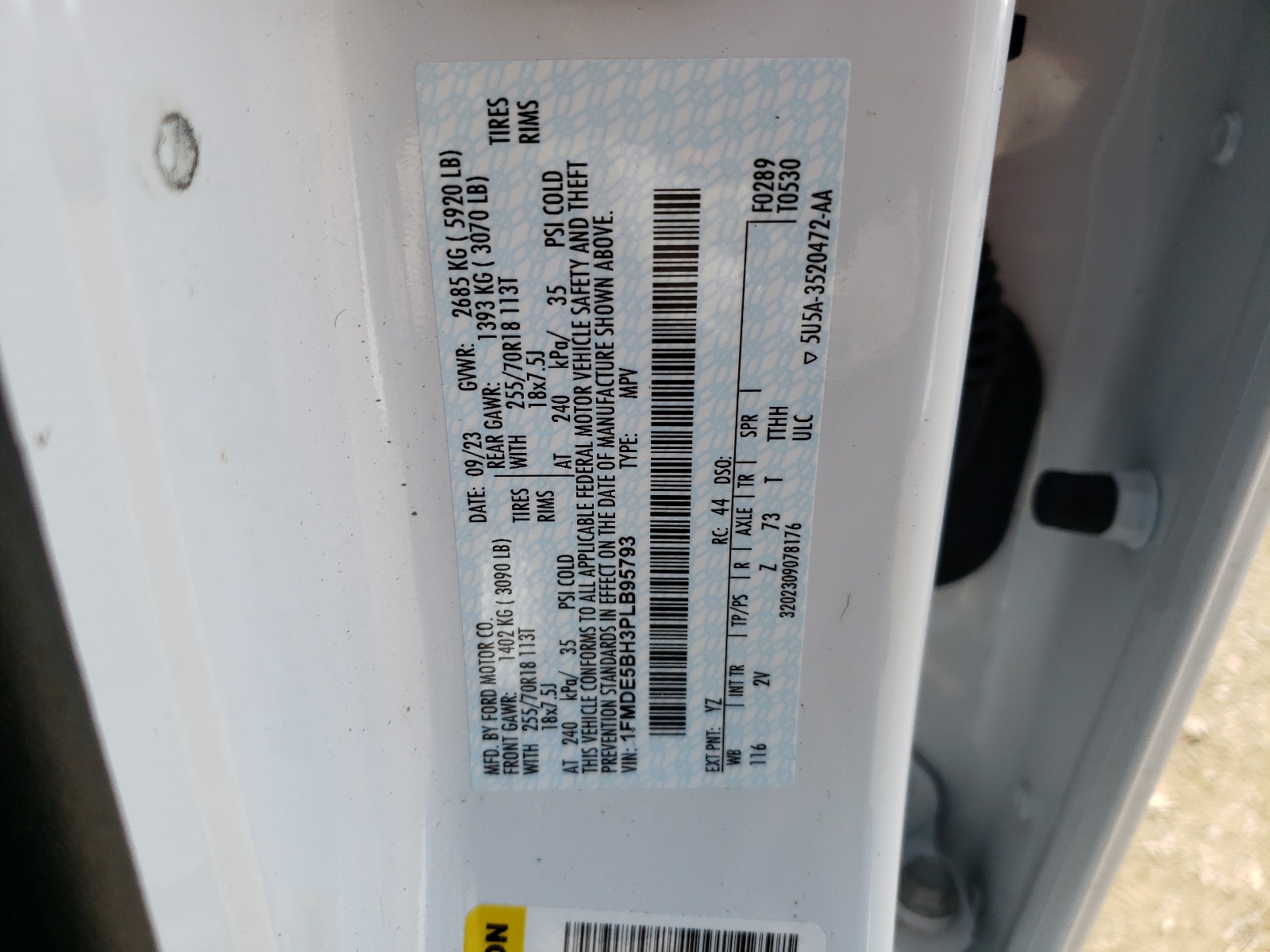 1FMDE5BH3PLB95793 2023 Ford Bronco Base