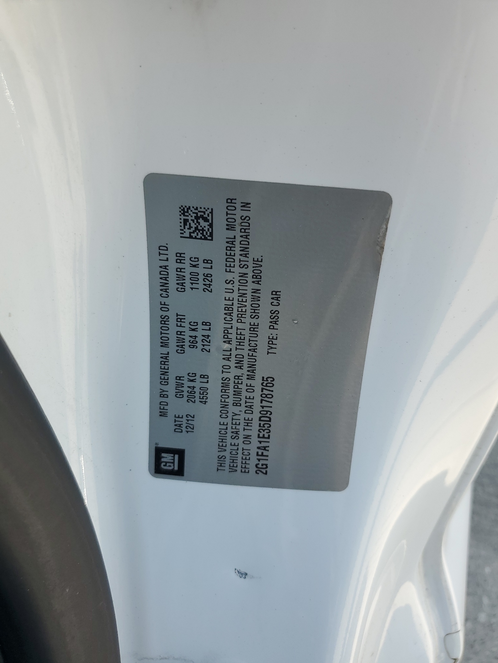 2G1FA1E35D9178765 2013 Chevrolet Camaro Ls