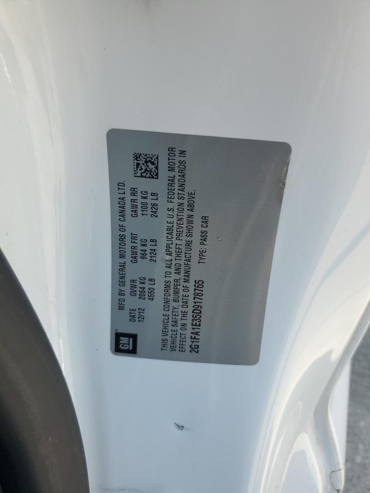 2013 Chevrolet Camaro Ls VIN: 2G1FA1E35D9178765 Lot: 63416244