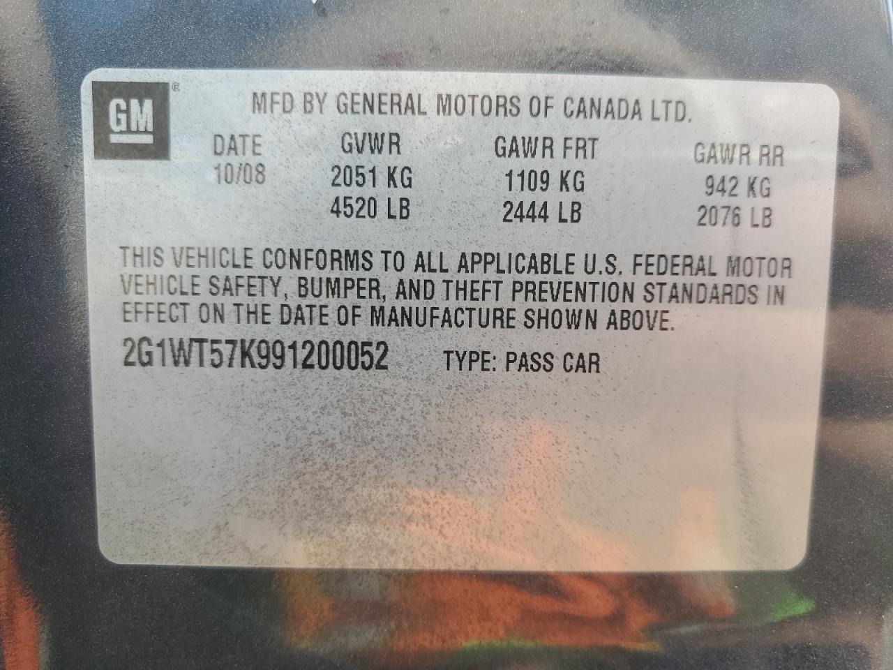 2009 Chevrolet Impala 1Lt VIN: 2G1WT57K991200052 Lot: 64295394